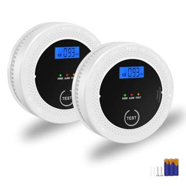 Imagem de ELECOIN Pacote Com 2 Detectores De Monóxido De Carbono 2 Em 1, Detector De Fumaça Portátil, Alarme Com Tela Lcd Para Cozinha, Casa, Viagens E Hotéis, Fácil De Instalar