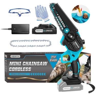 Imagem de Motosserra Elétrica sem Fio Recarregável para Poda de Galhos, 21V 775W, Dodowin, Azul