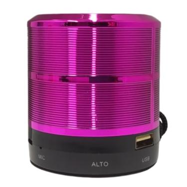 Imagem de Mini Caixa De Som Portátil Speaker Bluetooth | Multifunções: Rádio FM, USB e Cartão SD | Bateria Recarregável | Ultra Compacta (Rosa)