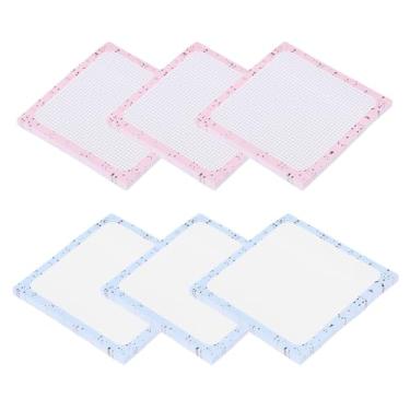 Imagem de PATIKIL Notas adesivas fofas, 7,5 x 7,5 cm, 6 blocos, 300 folhas, blocos autoadesivos post-its com linhas para sala de aula, escritório, suprimentos essenciais, azul creme/rosa creme