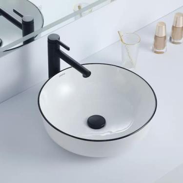 Imagem de Cuba Deend de Ceramica Orbita Linea Para Banheiro 41x41x13cm