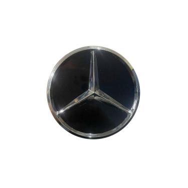 Imagem de 1X Calota Centro De Roda Mercedes Preto Brilhante 74Mm