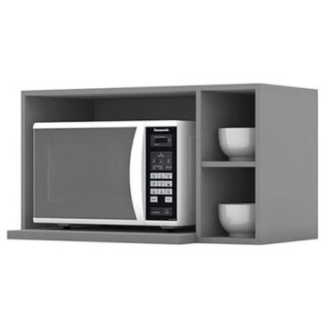 Imagem de Armário de Cozinha Micro-ondas Belize Cinza - Henn