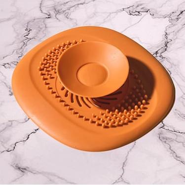 Imagem de Dreno quadrado com botão de pressão para pia de cozinha, remoção de odor anti-gorgolejamento, tampa de drenagem selada para controle eficiente de odores e drenagem de água