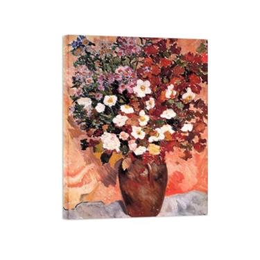 Imagem de Pôster e impressões em tela de flores vintage - reprodução de pintura de arte de parede famosa - vaso de flores 6 imagens prontas para pendurar 80 x 105 cm 31 x 41 pol tela embrulhada