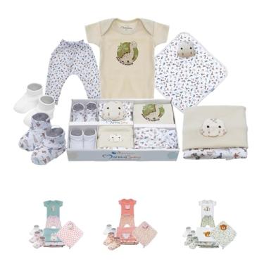 Imagem de Kit 6 Peças Maternidade Presente Enxoval Bebes Roupas Para Recem Nascido (Bege Dino)