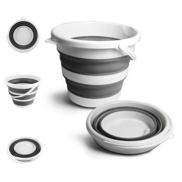 Imagem de Balde Dobrável De 10 Litros Retrátil Silicone Flexível