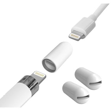 Imagem de TechMatte Adaptador de carregamento 2 em 1 não magnético compatível com Apple Pencil 1ª geração, conector de carregador fêmea para fêmea (pacote com 2)