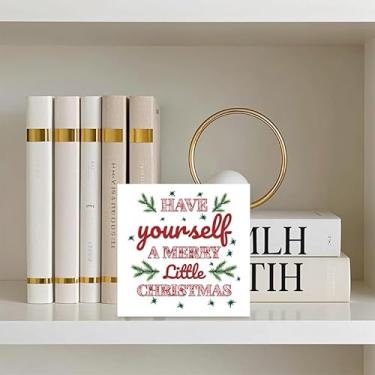 Imagem de 1 peça de placas e placas decorativas de PVC de Natal, presente ideal de 10 cm para decoração criativa de escritório e mesa, adequado para aniversário, dia de ação de graças e ano novo (vermelho)