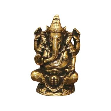 Imagem de Bothyi Estátua de Buda Elefante, Artesanato Feito à Mão, Escultura Compacta, Estátua de Bronze de Ganesha Tailandesa para Escritório, Quarto, Prateleira, 2.6 Cm X 1.5 Cm X