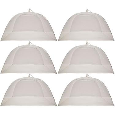 Imagem de Conjunto de 2 guarda-chuvas de malha para alimentos! 43 cm – Mantém elementos externos fora da comida – Pops abertos para uso, dobras para armazenamento – espaço suficiente até mesmo para grandes tigelas! Perfeito para churrascos, festas e 4 de julho!, Branco, 6