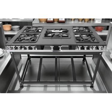 Imagem de Fogão Industrial 5 Bocas Duplas 30x40 P7 Leona - Mr Fogões
