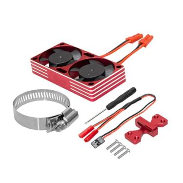Imagem de Fenteer Kit de Ventoinhas de Dissipação de Calor para Motor de Carro RC com Duas Ventoinhas de Resfriamento, Leve, para Modelos 1:7, 1:8 e 1:10. Radiador de, Vermelho