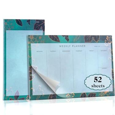 Imagem de Yoment Bloco de notas semanal para agenda, 25 x 18 cm, bloco de notas semanal, agenda de mesa com 52 unidades, sem data, bloco de anotações semanal para trabalho, casa, escola, material de ofício,