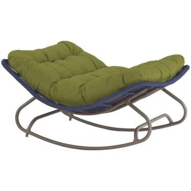 Imagem de Cadeira Balanço Viena Corda Náutica Para Jardim Sala Trama Azul Marinho