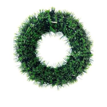 Imagem de Guirlanda de Natal de luxo, tamanho grande 30-40 cm Decorações de Natal para uso doméstico Época festiva(Lisa Verde Grande)