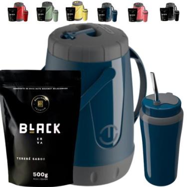 Imagem de Kit Completo Tereré Garrafa Pávia Copo Térmico Com Bomba Inox Unitermi