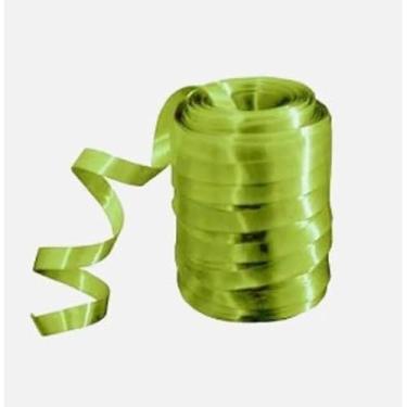 Imagem de Rolo Fitilho 5mm 50 Metros | Para Arranjos e Amarração de Balões | Cores Vibrantes | Presente e Decoração de Festas(Verde Limão)