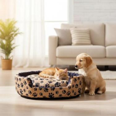 Imagem de caminha pet pequeno cama Europa redonda cama de cachorro ou gato cama 