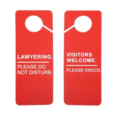 Imagem de HOLLP 2 peças Lawyer Do Not Disturb Please Knock Lawyering Placa de porta de trabalho cabide de escritório (ADVOGADO)