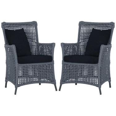 Imagem de Poltronas Igapó Alumínio Pintura Preta Corda Náutica E12 Prata