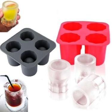 Imagem de 2 Formas de Gelo 4 Copos Doses em Silicone Whisky - Clink