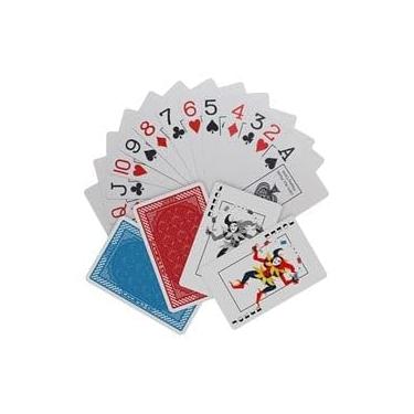 Imagem de Baralho de Cartas Duplo com Estojo, Plástico, Vermelho e Azul, 2 Jogos Completos para Poker e Jogos de Mesa