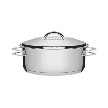 Imagem de Caçarola Tramontina Solar Rasa Em Aço Inox Fundo Triplo Com Tampa E Alças 24 Cm 4,7 L Tramontina