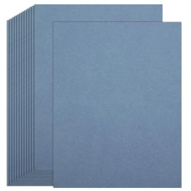 Imagem de 50 folhas de papel cartolina azul empoeirado, 120 gsm/14,5 kg, papel em branco para artesanato faça você mesmo, convites, suprimentos para scrapbook (8,5 x 11 polegadas)