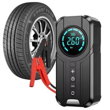 Imagem de Partida Auxiliar Veicular com Compressor Portátil de Ar 12V Recarregável Emergência Pratiarejo