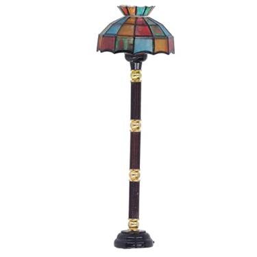 Imagem de Generic Lâmpada de Chão Em Miniatura, retrô Realista 1:12, Portátil, Metal, Vidro, Colorido, Led, Casa de Bonecas, para Coleção, para Decoração