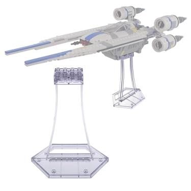 Imagem de Display Stand for Lego 75399 Rebel U-Wing Starfighter, 75393 9493 75273 75301 75102 75218 X-Wing, 75347 TIE Bomber Kit, Flat Display no Angle, Plastic Transparent Display Stand only.
