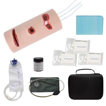 Imagem de MEDTACEDU Instrutor de embalagem de feridas, kit de treinamento Stop The Bleed, treinador simulador de feridas, treinador de controle de sangramento, kit de treinamento de primeiros socorros 3 em 1