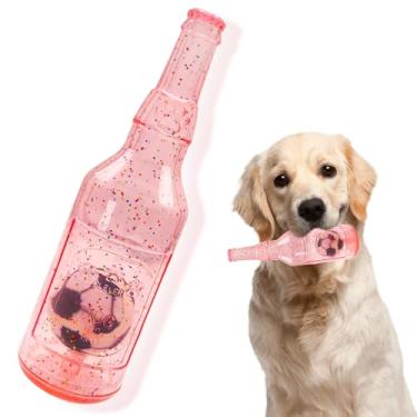 Imagem de Garrafa de água resistente para cães mastigáveis agressivos, brinquedo durável com bola interna, brinquedo de mastigar TPR interativo para cães médios e pequenos, brinquedo flutuante para brincar em