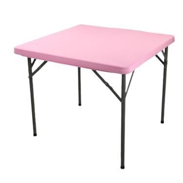 Imagem de Toalha de mesa quadrada pequena – capa de mesa elástica | Toalha de mesa quadrada lavável de 86 x 86 cm para jantar, casamento, festa, piquenique, acampamento, cozinha, sala de estar, reuniões