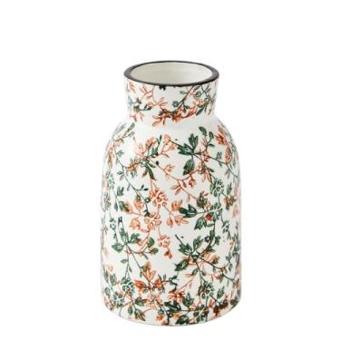 Imagem de Ottalent Vaso de flores de cerâmica verde e vermelho, vaso decorativo floral, vaso pequeno para decoração de casa, quarto, escritório, sala de estar, banheiro, decoração de mesa (verde e vermelho - 11