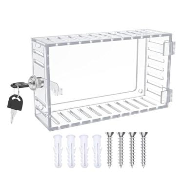 Imagem de Caixa de bloqueio para termostato na parede | Tampa de termostato grande transparente, suprimentos domésticos para tomada de trailer, parede, garagem, , ar-condicionado industrial