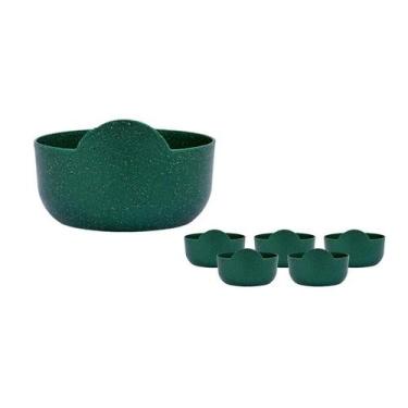 Imagem de Kit 6 Super Bowl Fibra Madeira Green Colors Verde 475Ml - Bb Store