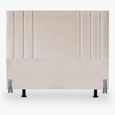 Imagem de Cabeceira 140 Cm Linho Casal Frame Estofada Cama Box Moderna Bege