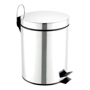 Imagem de Lixeira De Banheiro - Metal Resistente - 5 Litros - Prateado - Sensea