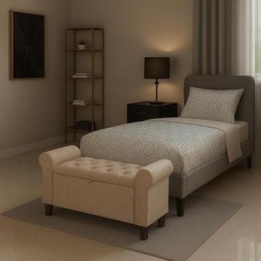 Imagem de Recamier Baú Divã Paris 90cm P/ Cama Solteiro - LV MÓVEIS - LV MOVEIS,