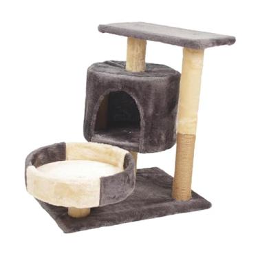 Imagem de Stgfyxgs Árvore para Gatos, Torre de Escalada, Centro de Atividades Multicamadas, Móveis para Gatos, Poleiro Acolchoado de Pelúcia, de Descanso Interativ, cinza escuro