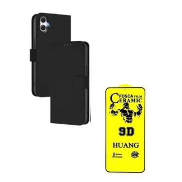 Imagem de Capa Carteira Flip + Película de Cerâmica Fosca 9D Samsung Galaxy A07 