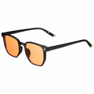 Imagem de HARFINGTON Óculos de sol para mulheres e homens, óculos de sol quadrados modernos de policarbonato para dirigir, fazer compras e tirar fotos, marrom