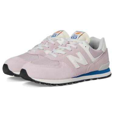 Imagem de New Balance Tênis infantil 574 V1 com cadarço (criança grande), Névoa crepúsculo/pedra do mar, 20
