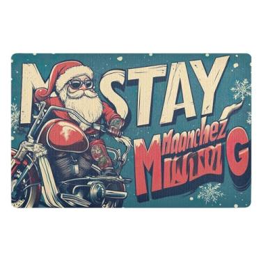 Imagem de SEHANY Tapete de porta de inverno Papai Noel Natal para todos os climas, impermeável, secagem rápida, bem-vindo, tapete de entrada antiderrapante, tapete decorativo de poliéster para entrada, varanda
