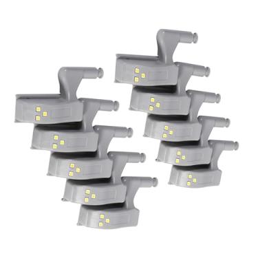 Imagem de Fafeicy 10 PCS Quente Branco Frio Armário Armário Guarda-roupa LED Dobradiça Luz Com Alto Brilho, Feito de Material ABS para Luzes Sob o, Operado por Bateria, Fácil de Instalar (Luz Branca)