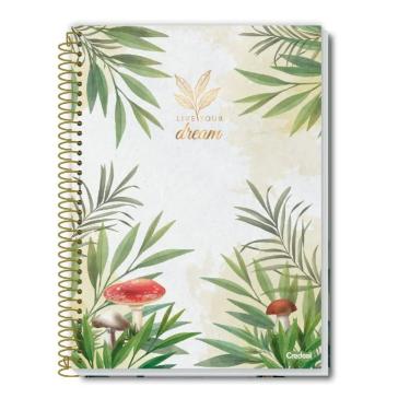 Imagem de Caderno Espiral Colegial Capa Dura 1 Matéria 80 Folhas Botanical Credeal Estampa 2