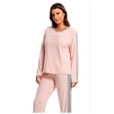 Imagem de Pijama Manga Longa Paulienne 504.69 Feminino Com Bolso Viscolycra T. 4