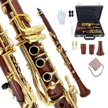 Imagem de YoungMonic Bb Clarinete Rosewood Body Gold Keys Kit completo para iniciantes com estojo rígido, conjunto completo para iniciantes com kits de cuidados para fácil aprendizagem e tom claro (r2)